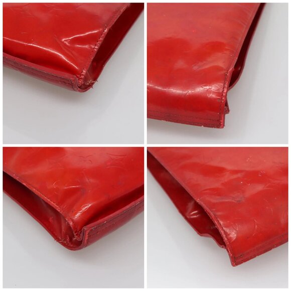 LOUIS VUITTON Monogram Vernis Stanton Tote Bag Red M91078 LV Auth bs28812 - Picture 14 of 16